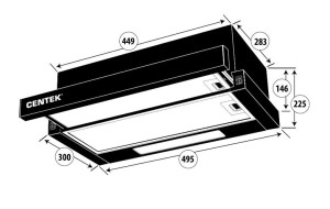 Кухонная вытяжка Centek CT-1840-50 Black фото